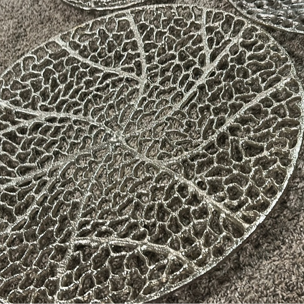 Silver Textured Decorative Plates